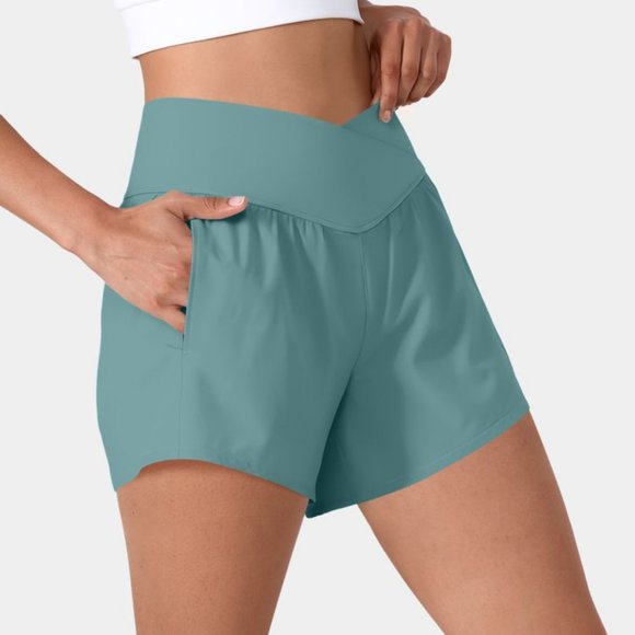 HALARA Pants - Halara Breezeful High Waisted Crossover 2-in-1 Quick Dry Yoga Shorts L NWT